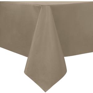 sancua 100% Waterproof Rectangle PVC Tablecloth - 60 x 84 Inch - Oil Proof Spill Proof Vinyl Table Cloth, Wipe Clean Table Cover for Dining Tables, Buffet Parties and Camping, Khaki