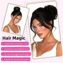 2PCS Messy Bun Hair Piece for Women Wavy Curly Scrunchies Synthetic Chignon Ponytail Hair Extensions Thick Updo Hairpieces Brunette/Ash Blonde