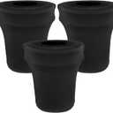 BTSKY 3Pcs Black Round Trash Can Cover 32 Gallon Stretch Spandex Trash Can Covers Outdoor Decorative Trash Bin Covers for Outside Wedding Parties Commercial Fundraiser Decor