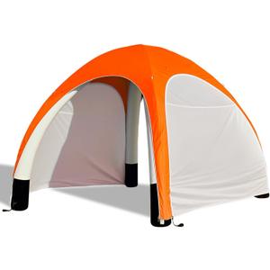 Inflatable Shade Air Canopy Tent 10x10Ft Outdoor UV Protection Sun Shelter with 2 Removable Side Panels,Stakes & Sandbags,Air Pump, for Outdoor,Marketing Events,Trade ShowsOrange
