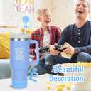 2 x Mity rain Cup Accessories Set for stanley 30 oz 40 oz tumbler with handle, Including Initials Charms, Straw Cover Cap, Boot, Sticker, Silicone Spill Proof Stopper,Blue Decorate for Boy Girl (Letter E)