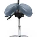 Rolling Stool with Back Support&Split Seat,500lb Saddle Stool with Wheels