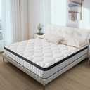 Twin Mattress,10 Inch Hybrid Mattress in a Box with Cooling Gel Memory Foam and Pocket Springs for Medium Firm Support,Pressure Relief and Motion Isolation,White Mattresses