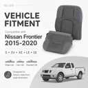 NLQR Front Driver Side Bottom and Top Back Replacement Seat Covers Cloth Gray Compatible with Nissan Frontier SV Crew Cab 2015 2016 2017 2018 2019 2020