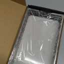 Wican Marble Guest Towel Holder Tray for Bathroom, Napkins Holder for Powder Room Dinning Table Wooden Basket for Disposable Paper Hand Towels Silvery and Marble White (9.06 x 5.51 x 2.56 inchs)