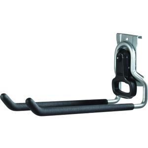 Rubbermaid FastTrack Rail Garage Organization Multi-Purpose Hook 50 lbs Capacity Satin Nickel Wall Mounted Storage System Direct Mount into FastTrack Garage Rail for Home/Garage Organization