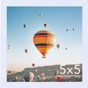 5x5 Picture Frame White for Wall Hanging or Tabletop, Wall Mounting Horizontally or Vertically, 5 x 5 Square Wall Gallery Poster Photo Frame with Shatter Resistant Plexiglass, White