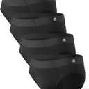 DAVID ARCHY Seamless Men's Briefs Modal Ultra Soft Breathable No Fly Support Pouch Mens Underwear Briefs 4 Pack (Medium, Black)