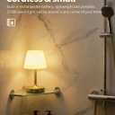 PUSU Cordless LED Gold Small Table Lamp, Waterproof Shower Light with 4000mAh Battery, Portable Rechargeable Touch Dimming Night Light for Bathroom, Outdoor Camping, Kitchen, Patio, Restaurant
