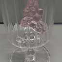 Pink Butterfly Wine Glasses with 3D Butterflies Coquette Champagne Glasses Butterfly Wine Cocktails Glassware for Weddings Engagements Party Gifts (Striped glass)