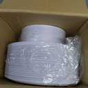 KIRE 100PCS Silver Plastic Plates - Heavy Duty White Disposable Plates with Silver Rim for Party/Wedding - Include 50Pcs 10.25inch Dinner Plates and 50Pcs 7.5inch Dessert Plates for Wedding/Party