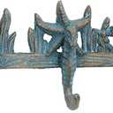 Stonebriar Decorative Cast Iron Seahorse Wall Hook Row