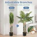 DUMOS 4FT Artificial Dracaena Tree, Realistic Faux Indoor Floor Plant with Lifelike Leaves in Black Planter Pot, Maintenance Free Artificial Plant for Home Office Living Room and Porch Decor