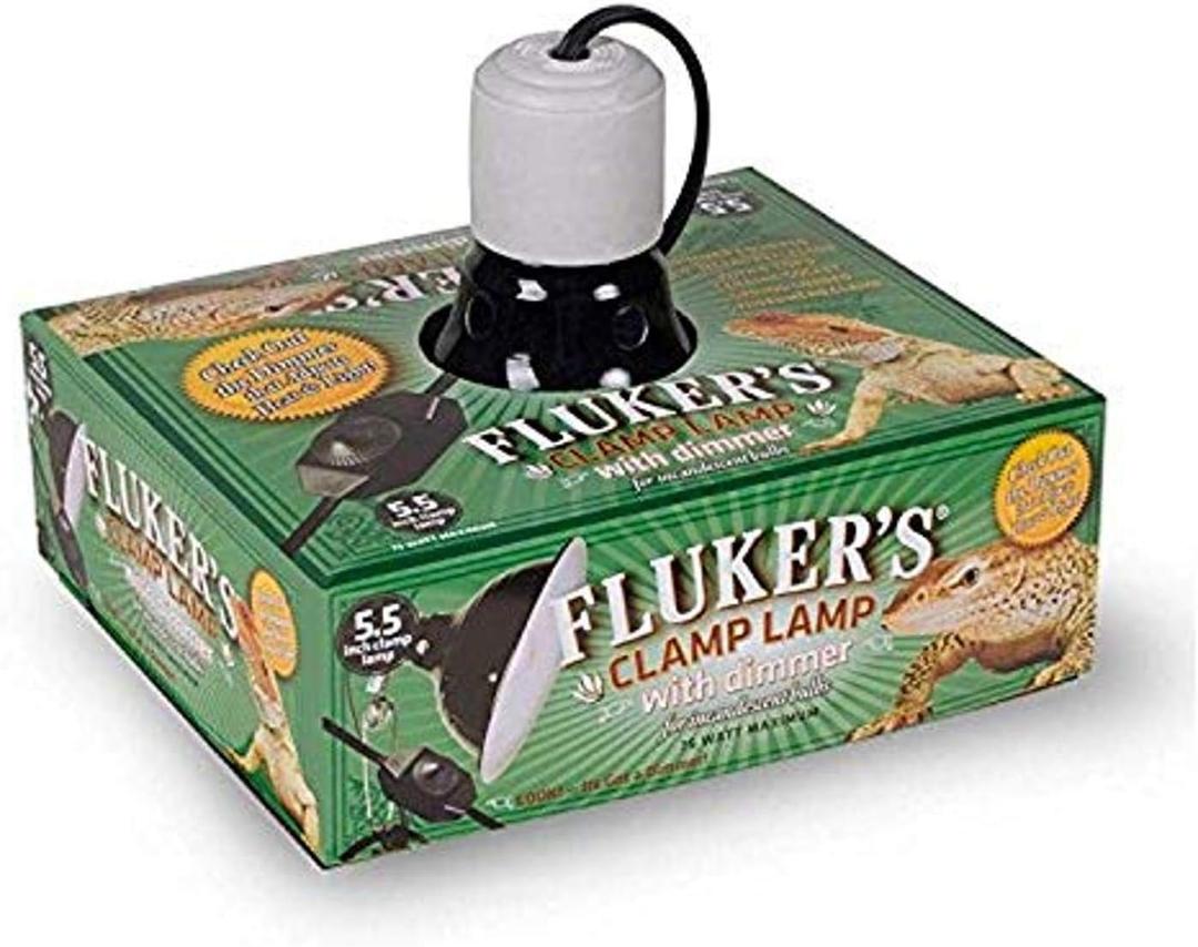 Fluker's Repta-Clamp Lamp, Heavy Duty Clamp Light For Reptile Tanks and Terrariums, UL/CUL Approved, Great for Reptile Basking, 75-Watt Maximum with Dimmable Switch, 5.5"