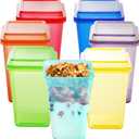 Youngever 7 Sets Plastic Parfait Cups with Lids and Inserts, Reusable Yogurt Cups - Spill and Leak Proof (Large 12 Ounce)