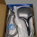 NearMoon Shower Head with Hose, High Pressure Stainless Steel Rain Shower and 3 Settings Handheld Spray Combo with Push Button Flow Control (8 Inch, Chrome Finish)