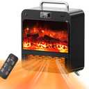 Electric Fireplace Heater,1500W Portable Electric Space Heater with Realistic 3D Flame,Touch&Remote Control,PTC Fast Heating,3 Heating Modes for Indoor Use Home Office Christmas Decor