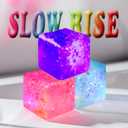 Glitter Squishy Cube Pack of 3 - Fidget Toys for Kids, Slow Rise Stress Cubes for Adults, Ice Cube Squishy Malt Sugar Stress Balls for Anxiety Relief & Classroom Fidget(Blue/Pink/Purple)
