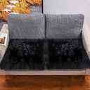 Faux Fur Sheepskin Square Chair Cover Seat Cushion Pad, Luxurious Wool Area Rugs Fluffy Floor Mat for Living Sofa, Photographing Background Office Home Decor Carpet