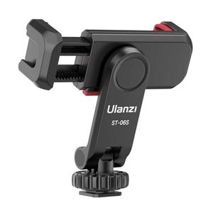 Phone Tripod Mount Holder for iPhone - ULANZI ST-06S Camera Hot 2 Cold Shoe Phone Mount Compatible for iPhone Android Sony Canon DJI Ronin S/SC Zhiyun Gimbals