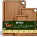 Amazon.com: BNBUN Bamboo Cutting Board for Kitchen, Wooden Cutting Board 3-Piece Set with Non-Slip Mat Deep Juice Groove and Built-In Handles, Wood Cutting Board for Meat Vegetables Fruit Ideal Gift for the Home: Home & Kitchen