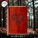 SETTINI Lined Journal - Heart Journal for Writing Gift Set - Hardcover Vegan Leather, Includes Luxury Pen in a Unique Pen Holder, 192 Pages, 6 x 8.5 inches - Mothers Day Gifts