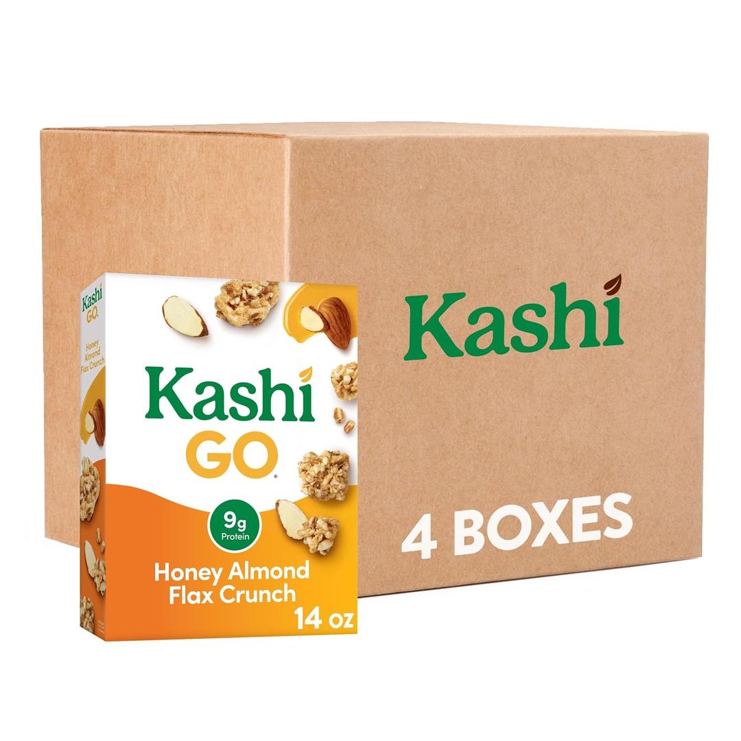 Kashi GO Breakfast Cereal, Family Breakfast, Fiber Cereal, Honey Almond Flax Crunch (4 Boxes), Size: 14 Ounce (Pack of 4), BBD 0ctober 29, 2025