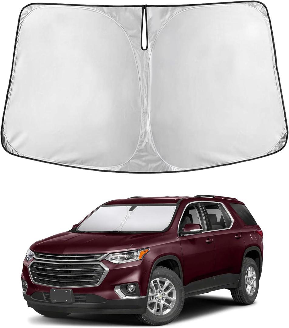 EcoNour Windshield Sunshade Compatible for Chevrolet Traverse 2018-2024 2025 2026, Sun Visor for Front Windshield & Window Sun Shade Cover, UV Heat Blocker & Protector, Car Accessories