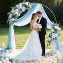 Round Backdrop Stand - 6.5FT(200cm), Wedding Arch, Balloon Arch Stand with Base for Wedding Baby Shower Birthday Party (Gold)