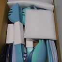 Reusable Plastic Serving Utensils Set of 12, Wheat straw Large Serving set 10" Serving Spoons/10" Slotted Spoons/9.4" Tongs, for Party Buffet Catering (Ocean, Not for Cooking)