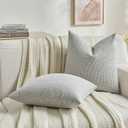 FUTEI Grey Decorative Throw Pillow Covers 20x20 Inch Set of 2,Soft Cozy Chenille Colorful Granular Textured Cushion Case,Modern Home Decor for Couch Bed Living Room