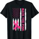 Back The Pink Breast Cancer Awareness T-Shirt Small (Black, L)