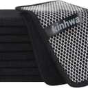 KinHwa Kitchen Washcloths for Dishes Absorbent Microfiber Dish Cloths Quick Dry Dish Rags with Poly Scour Scrub Side Ideal for Kitchen Cleaning (Black, 7inchx7inch 9 Pack)