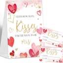 How Many Kisses Bridal Shower Game Wedding Shower Decorations, Guess How Many Baby Shower Game, 1 Standing Sign and 50 Guess How Many Cards for Birthday Baby Shower Wedding Party Decorations, 09