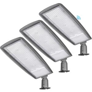 3 Pack 300W LED Parking Lot Light,Dusk to Dawn Outdoor Shoebox Pole Lighting Wall Mount Exterior Flood Light,5000K Daylight IP65 Waterproof Commercial Outside Light for Street Security Area (3pack 300W Parking lot light)