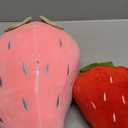 Juexica 2 Pcs Strawberry Pillow 15.7 Inch 9.8 Inch, Fruit Plush Pillow, Soft Kawaii Strawberry Bedroom Decor, for Women, Aesthetic Cute Berry Decor, Xmas Birthday Gifts (Red Pink)