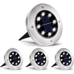 INCX 4.6 inch Solar Lights for Outside, 4 Pack Solar Light Outdoor Waterproof, Garden Lights Landscape Lighting for Lawn Yard Deck Driveway Walkway White