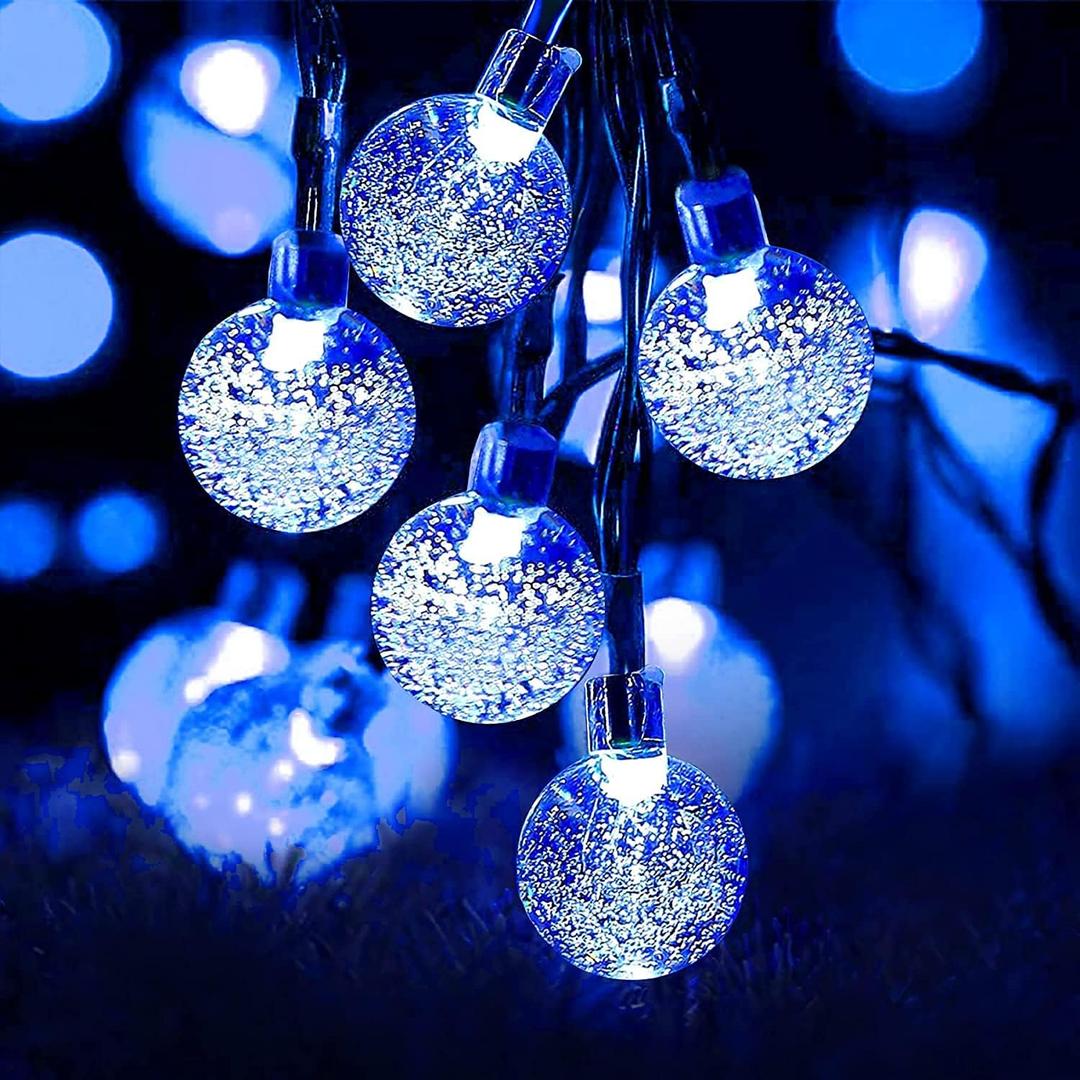 Halloween Decorations Solar Lights,Solar Light Outdoor Waterproof with 8 Lighting Modes 7M/ 24 Ft,50 LED Solar Outdoor String Lights for Tree,Garden,Patio,Party,Festival (Blue)