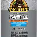 Gorilla Patch & Seal Liquid Rubber Waterproof Sealant, Crystal Clear, 32 Ounce (Pack of 1) - Seals Out Water, Air, and Moisture