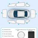 Double Layer Windshield Sunshade- Full Set Front Rear Side Window Sun Shade Cover Sun Visor Window Shade for CampingBaby Privacy Protection (for Tesla, for Model 3 (2017-2025))