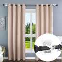 10PCS Curtain Rods No Drilling,Bracket No Drill Curtain Rod Brackets Self Adhesive Curtain Rod Holders Nail Free Adjustable Curtain Rod Hooks Curtain Hangers for Bathroom Kitchen Bathroom Hotel