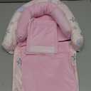 GFU Baby Car Seat Head Support for Newborn, 2 in 1 Infant Car Seat Head Body Support with Strap Pads, Soft Stroller Cushion Pillow Insert for Girls, Fits for Stroller, Swing, Pink Stars