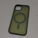 SUPFINE Magnetic for iPhone 14 Case & iPhone 13 Case (Compatible with MagSafe)(Military Grade Drop Protection) Translucent Matte Shockproof Phone Cover,Cangling Green