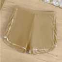 Verdusa Girl's 3 Piece Tie Dye Swimwear Bathing Suit Swimsuits Bikini and Shorts with Cover Up (Brown)