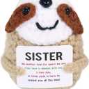 2 x Sisters Gifts from Sister Emotional Support Crochet Sloth for Sister Anniversary Birthday Christmas Easter Graduation Gift and Christmas Stocking Easter Basket Stuffer