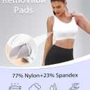 XUNYU Strappy Sports Bras for Women High Support Longline Workout Tops Built in Bra Cross Yoga Crop Tank Top Padded (White, M)