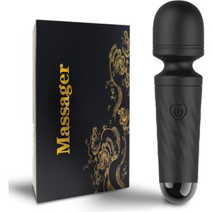 Rechargeable Mini Personal Massager with 10 Quiet Vibration Modes Cordless Handheld Massager for Neck Shoulder Back BodyBlack