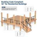 36" 2 Pack Black Cable Railing Post, T304 Stainless Steel Level Drilled Railing Post with Black 1/8" Cable, Surface Mount Powder-Coated Railing Post for Indoor Outdoor Deck Fence Porch System