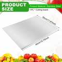 Stainless Steel Cutting Boards with Lip for Kitchen, Metal Chopping Board, Large Countertop Cutting Board for Meat, Fruits, Vegetables, Bread Noodle, Pizza and Baking(COLOR:silver)