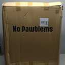 No Pawblems Free Standing Dog Gate with Door, 30'' Tall Foldable Dog Fence for Indoor & Outdoor, Up to 156 Inch Extra Wide Puppy Gate for Stairs, Hallways, Doorways, Deck, Yard (Black, 6 Panels)